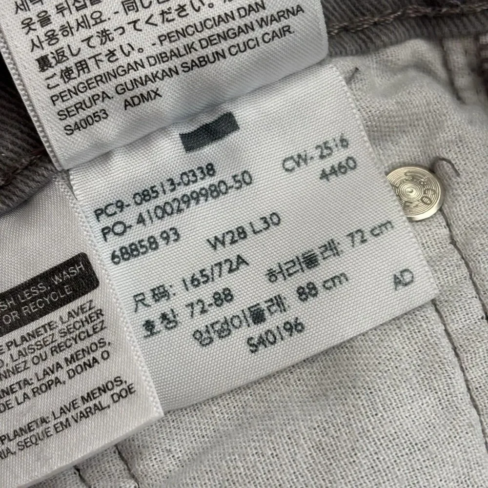 Levis 513 Jeans Mens Size 28x30 Gray Denim Straight Leg Levi’s Stretch Casual